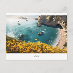 Cartão Postal Linda praia na Grécia