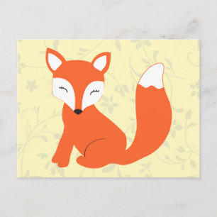 Cartão Postal Linda Raposa Bebê da Floresta