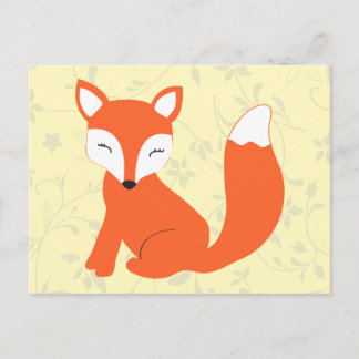Cartão Postal Linda Raposa Bebê da Floresta