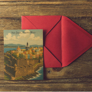 Cartão Postal Linda San Juan Porto Rico Arte Retroativa