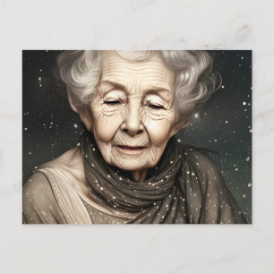 Cartão Postal Linda Velhinha da Arte Digital Stardust