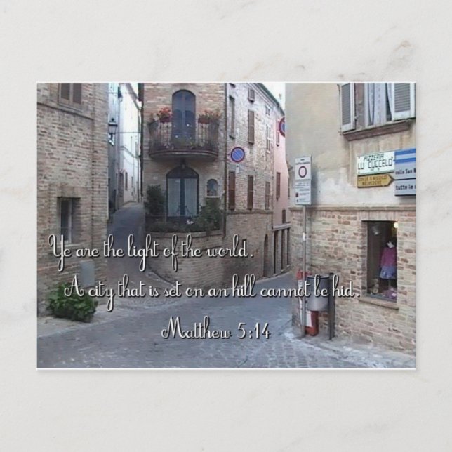 Cartão Postal Linda Vila Italiana com Escritura (Frente)