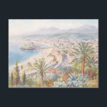 Cartão Postal Linda visão de Nice França<br><div class="desc">A cidade é mostrada com a praia e as montanhas numa vista espetacular. É dominio público.</div>