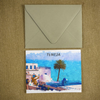 Cartão Postal Linda visão do Panorama da Tunísia