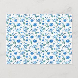 Cartão Postal Linda Watercolor Blue