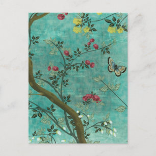 Cartão Postal Lindas borboletas de árvores antigas e antigas