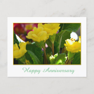 Cartão Postal Lindas flores amarelas de jardim feliz aniversário