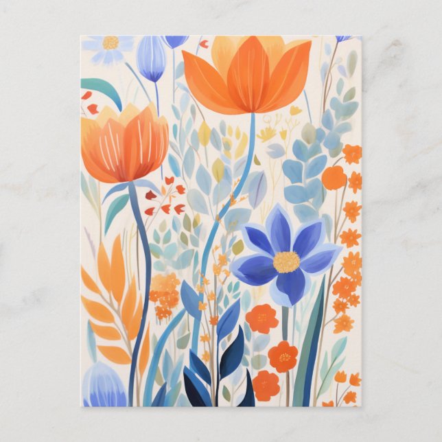 Cartão Postal Lindas Flores Laranja (Frente)