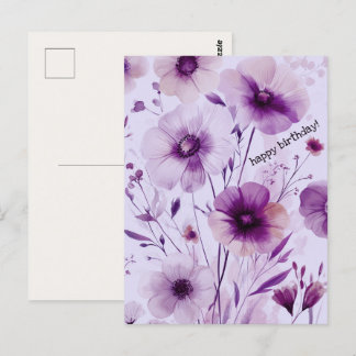Cartão Postal Lindas Flores Silvestres FELIZ ANIVERSÁRIO