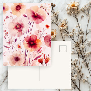Cartão Postal Lindas Flores Silvestres Flores RECUPERE-SE LOGO