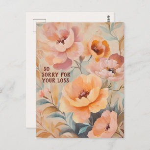 Cartão Postal Lindas flores suaves, flores, tristeza por perda
