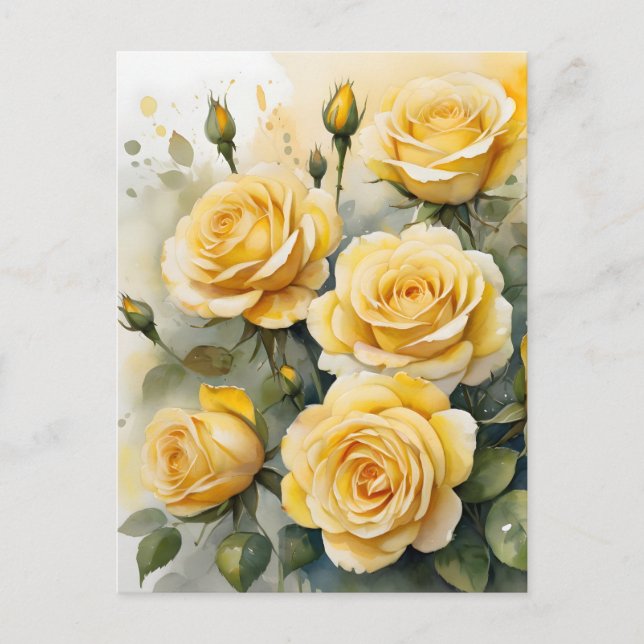 Cartão Postal Lindas Rosas Amarelas (Frente)