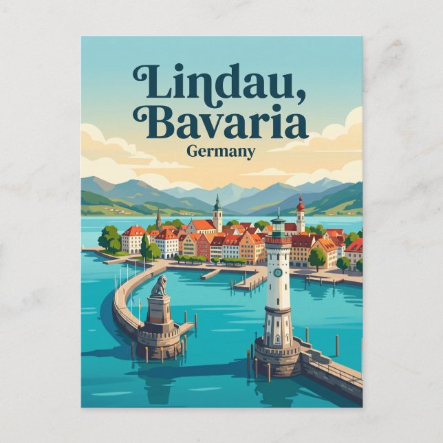 Cartão Postal Lindau Alemanha (Frente)
