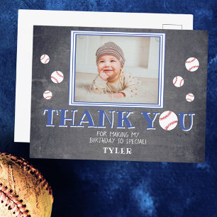 Cartão Postal Lindo Aniversário de Baseball no Quadro Negro Foto