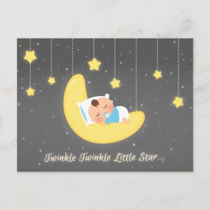 Cartão Postal Lindo Brilho Brilho Estrelinha Bebê Recém-Nascido
