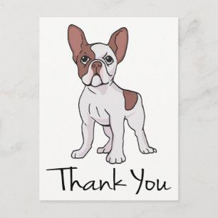 Cartão Postal Lindo Bulldog Francês Obrigado Frenchie Cachorrinh