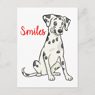 Cartão Postal Lindo Cachorrinho Dálmata Olá Pensando em Você