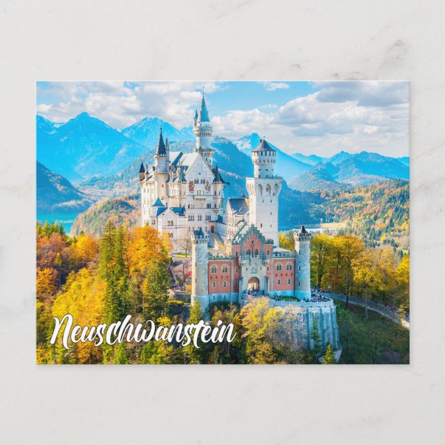 Cartão Postal Lindo Castelo Neuschwanstein, Alemanha (Frente)