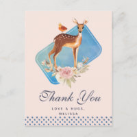 Lindo Cervo Marrom Agradece com Aquarela Rústica