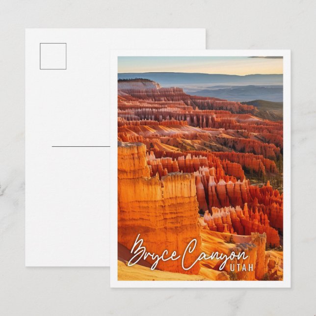 Cartão Postal Lindo e cênico vista de Bryce Canyon Utah EUA (Frente/Verso)