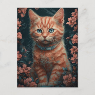 Cartão Postal Lindo Gatinho Ruivo