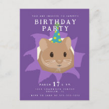 Lindo hamster de aniversário espiando pelo buraco