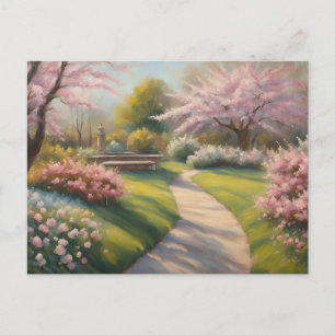 Cartão Postal Lindo Jardim de Primavera no Parque