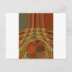 Cartão Postal Lindo Motivo Africano Tradicional Marrom Dourado