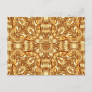 Cartão Postal Lindo padrão abstrato dourado