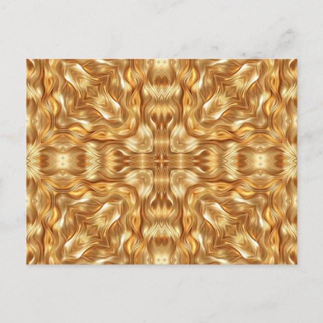 Cartão Postal Lindo padrão abstrato dourado (Frente)