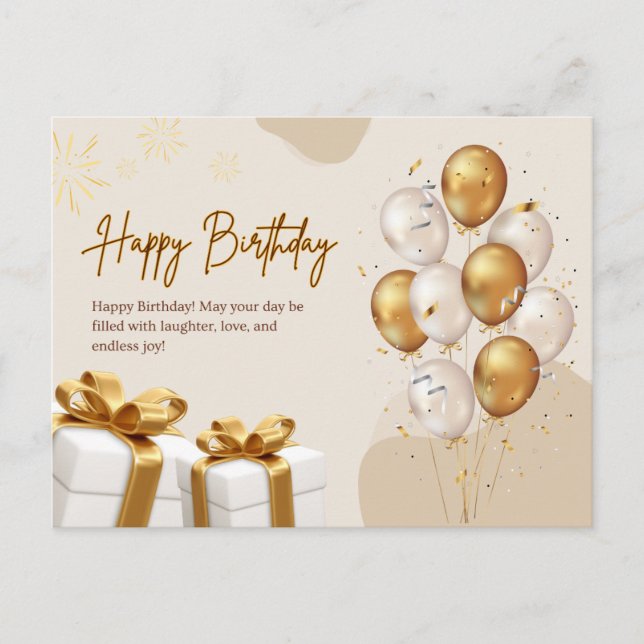 Cartão Postal Lindo Parabéns para você  (Frente)