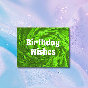 Cartão Postal Lindo Verde Ousado Feliz Aniversário