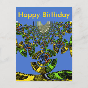 Cartão Postal Lindo Vetor Étnico Tradicional Africano Azul