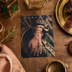 Cartão Postal Lindos Padrões de Henna Marrocos Marrakesh
