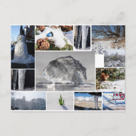 Cartão Postal Lindos sentimentos de gelo, neve e inverno!