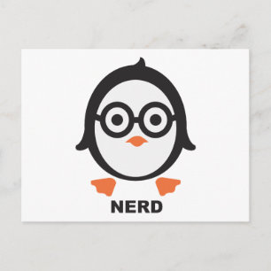 Cartão Postal Língua - nerd - pinguim