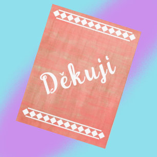 Cartão Postal Língua Tcheca Obrigado