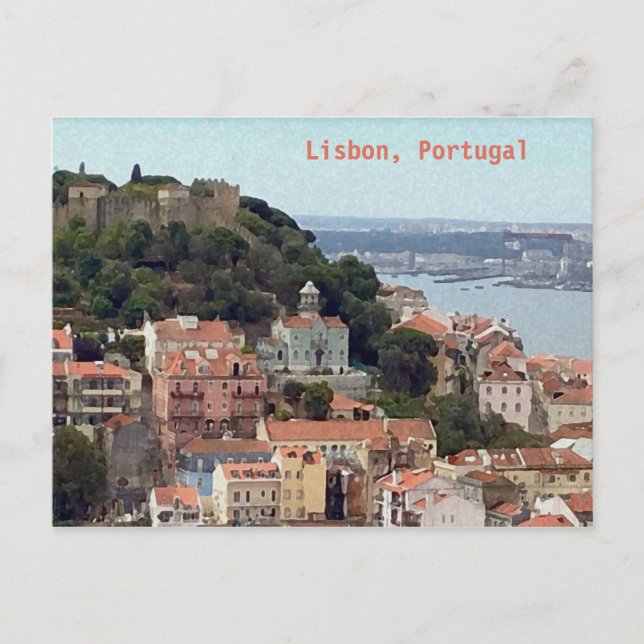Cartão Postal Linha Cria d'Água de Lisboa Portugal (Frente)