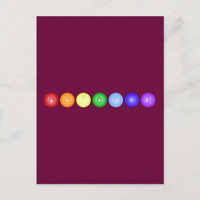 Cartão Postal Linha de 7 Chakras (Frente)