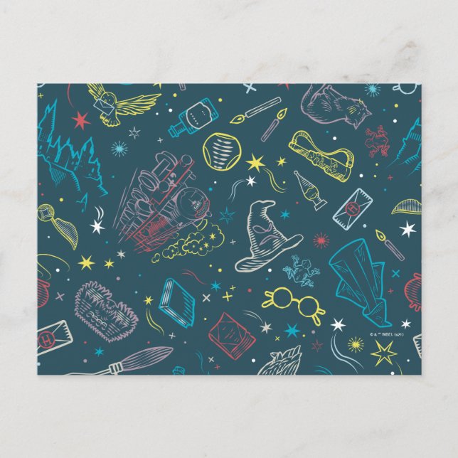 Cartão Postal Linha de Arte de Artefatos HARRY POTTER™ (Frente)