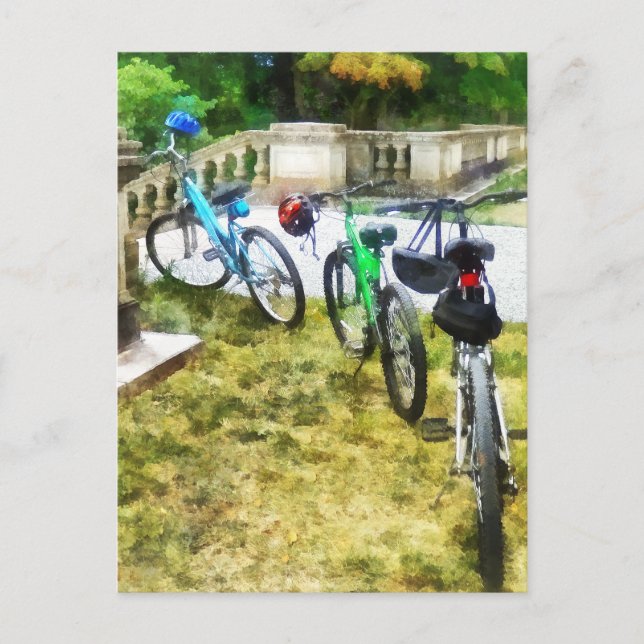 Cartão Postal Linha de Bicicletas em Park (Frente)
