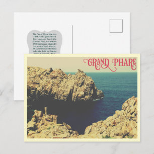 Cartão Postal Linha de costa da praia do Grand Phare Jijel, Argé