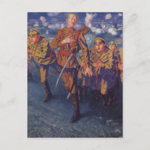 Cartão Postal Linha de fogo por Kuzma Petrov-Vodkin