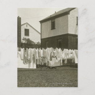 Cartão Postal Linha de lavagem fora das casas