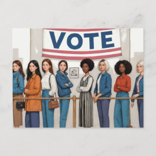 Cartão Postal Linha de voto das mulheres
