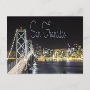 Cartão Postal Linha do Céu Noturna de São Francisco Ponte Golden