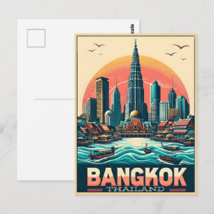 Cartão Postal Linha do horizonte da cidade de Banguecoque - pres
