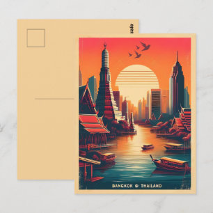 Cartão Postal Linha do horizonte da cidade de Banguecoque - pres