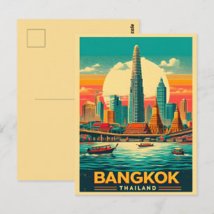 Cartão Postal Linha do horizonte da cidade de Banguecoque - pres