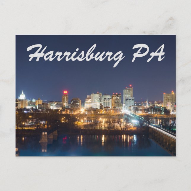 Cartão Postal linha do horizonte da Pensilvânia do harrisburg (Frente)